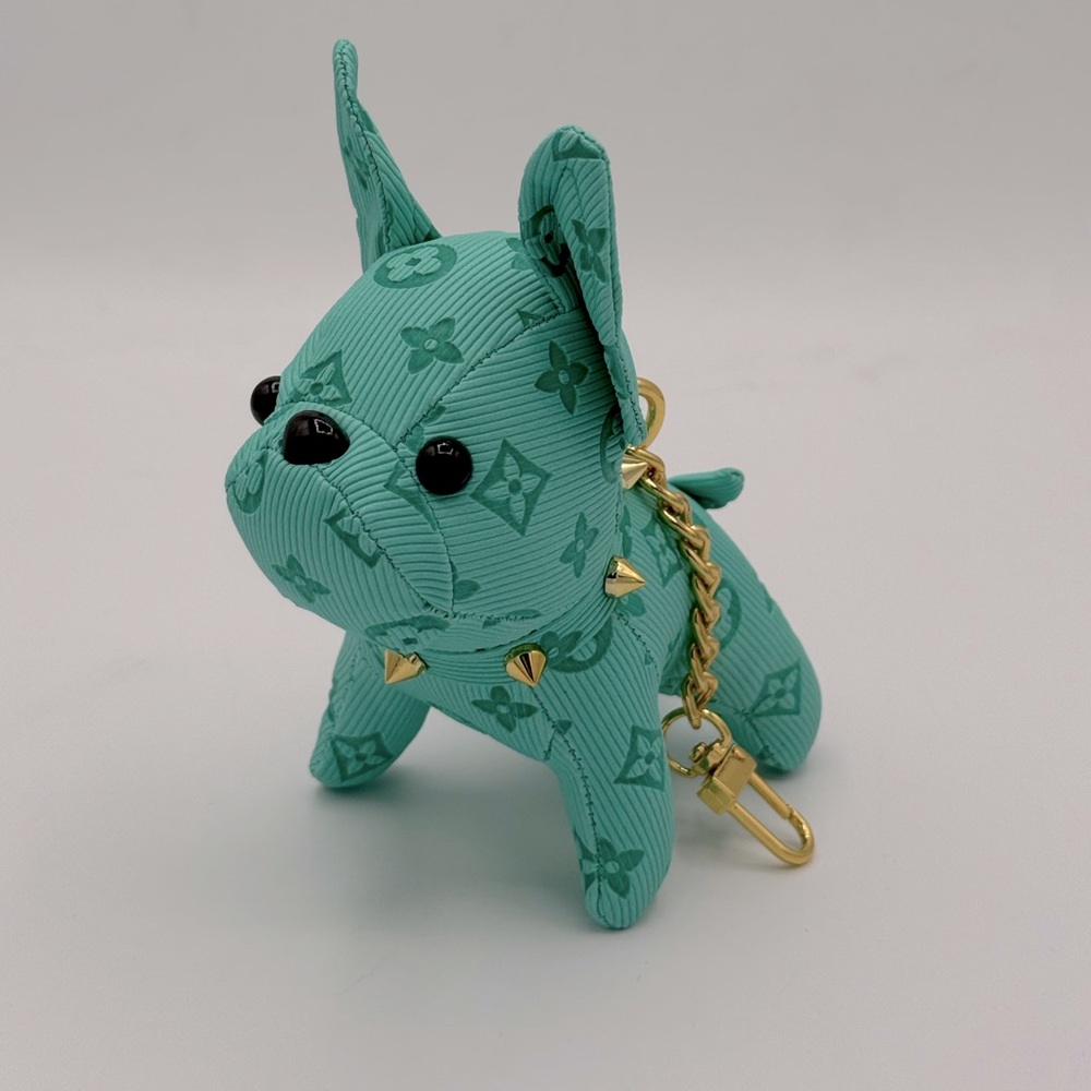 Louis Vuitton Teal Monogram Bulldog Bag Charm Key Holder